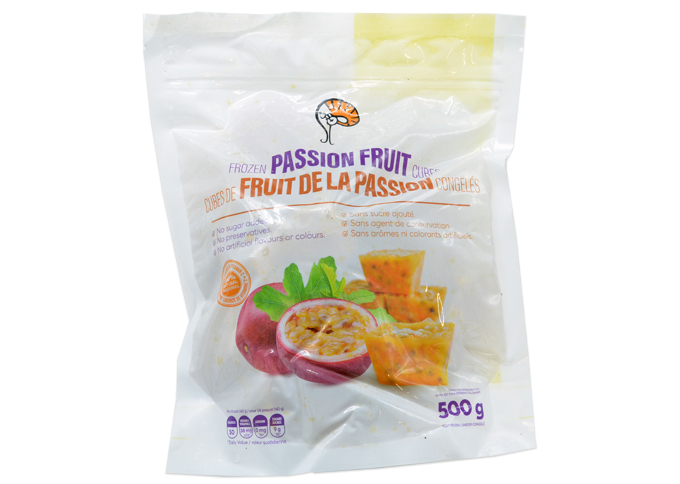 PASSIONSFRUCHTFLEISCH IN KUBENFORM