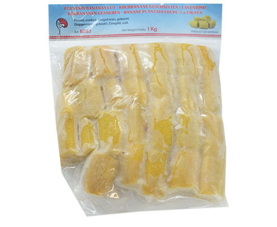 KOCHBANANE GESCHNITTEN GEKOCHT