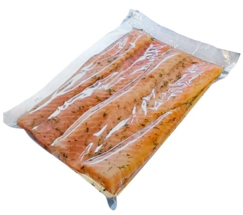Lachsbauchschnitte mit Dill – ohne Haut, gesalzen (2-5 cm)